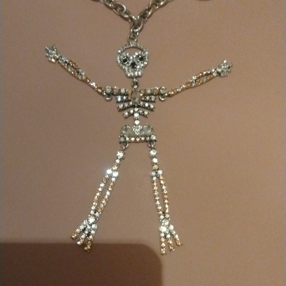 Skeleton Diamond Necklace Multi Colored
